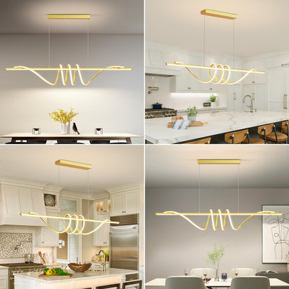 Modern LED Pendant Lights, 39in Chandelier Dimmable with Remote Control 3000k-6000K Adjustable Color Temperature, Aluminum Island Lighting Lamp Fixture for Kitchen, Dining Room, Billiard Room