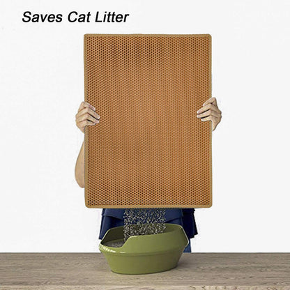 Pieviev Cat Litter Mat Double Layer Waterproof Urine Proof Trapping Mat 1 Pack (Gray, 24x15 Inch (Pack of 1))