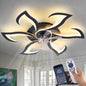 Ceiling Fan with Lights Remote Control, 24" Black, 6 Speeds 3 Light Color Low Profile Flush Mount Ceiling Fan for Kitchen Bedroom