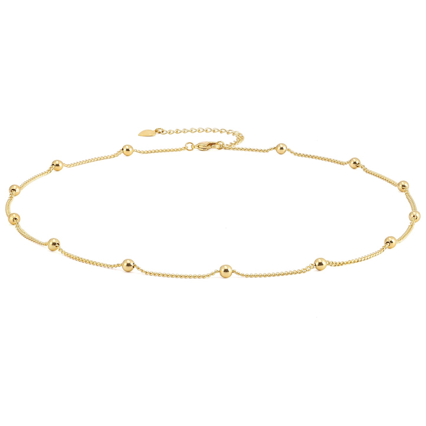 Aobei Pearl 18K Gold Paperclip Chain Choker Satellite Chain Biwa Pearl Pendant Necklace Dainty Jewelry for Women