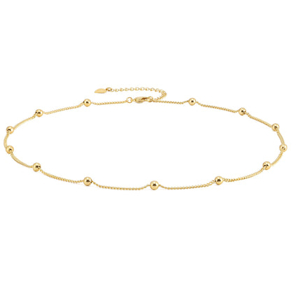 Aobei Pearl 18K Gold Paperclip Chain Choker Satellite Chain Biwa Pearl Pendant Necklace Dainty Jewelry for Women