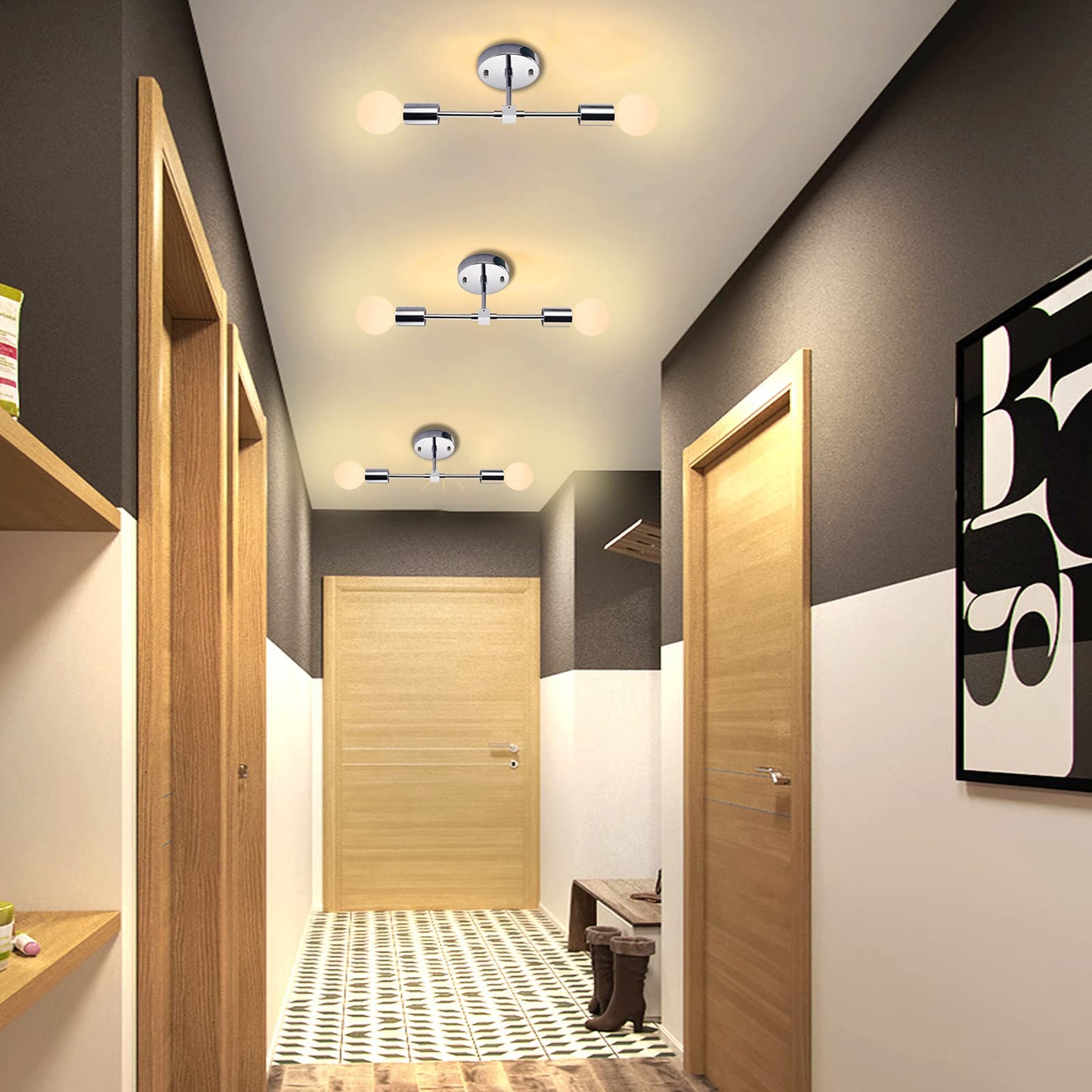 2 Lights Bathroom Wall Sconce Vanity Modern Industrial Wall Lamp Pole Wall Mount Lighting Fixture（Gold/Black Color）