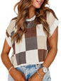 Womens Spring Crop Tops 2025 Cap Short Sleeve Sweater Vest Tank Loose Shirts Business Vacation Outfits Trendy Fall Summer Top
