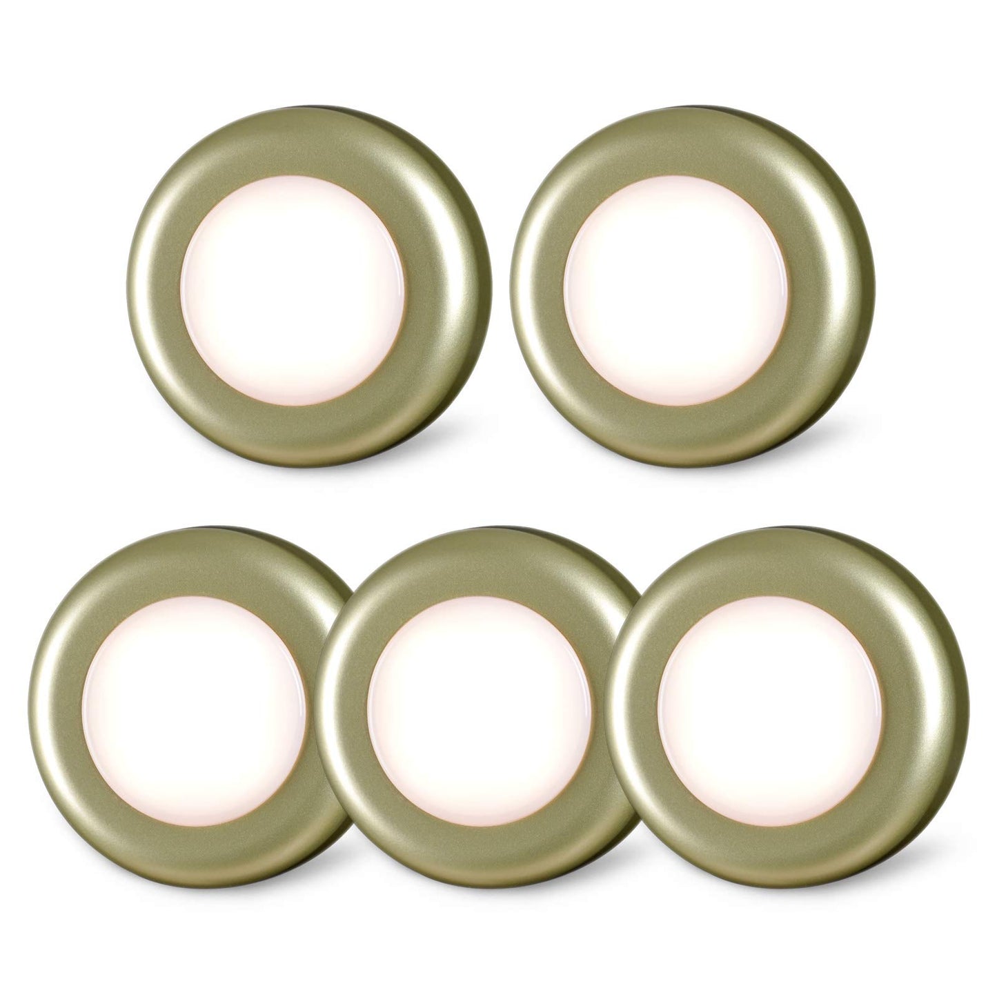 STAR-SPANGLED Push Tap Light, 2.8” Mini Night Touch LED Puck Lamp, Portable Under Cabinet Lighting AAA Battery Operated Powered, DIY Stick On Lights for Closet, Counter, Kitchen, Warm White, 5 Pack