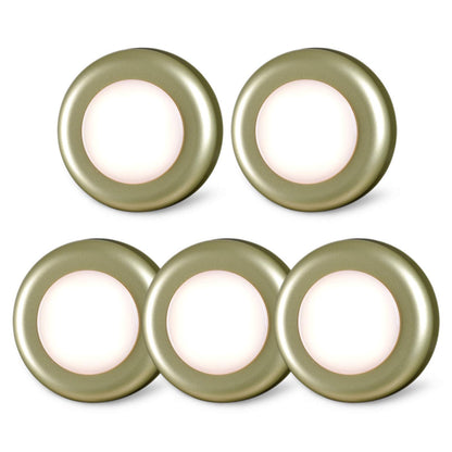 STAR-SPANGLED Push Tap Light, 2.8” Mini Night Touch LED Puck Lamp, Portable Under Cabinet Lighting AAA Battery Operated Powered, DIY Stick On Lights for Closet, Counter, Kitchen, Warm White, 5 Pack