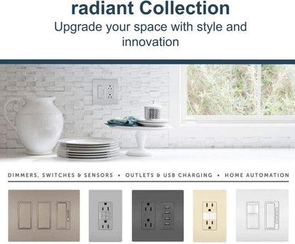 Legrand radiant 2097WCCD12 20 Amp GFCI Self Test Decorator Duplex Outlet, White (1 Count)