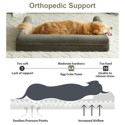 BFPETHOME Dog Beds for Large Dogs, Orthopedic Dog Bed for Medium Large Dogs,Big Waterproof Couch Dog Pet Bed with Removable Washable Cover