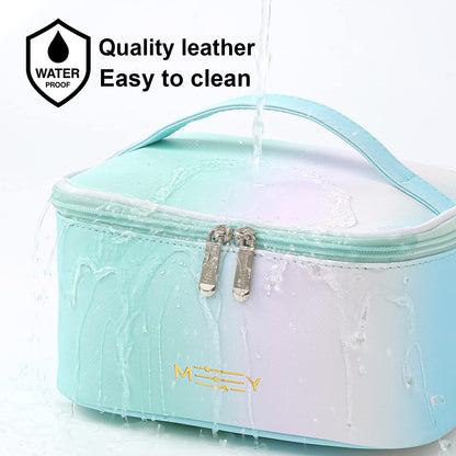 Meiyuuo Cute Makeup Bag Small Cosmetic Bags for Women Girls Gift for Teens Medium Pouch for Purse Essentials Toiletry Zip Pouch PU Waterproof Organizer Case (Cow Print)