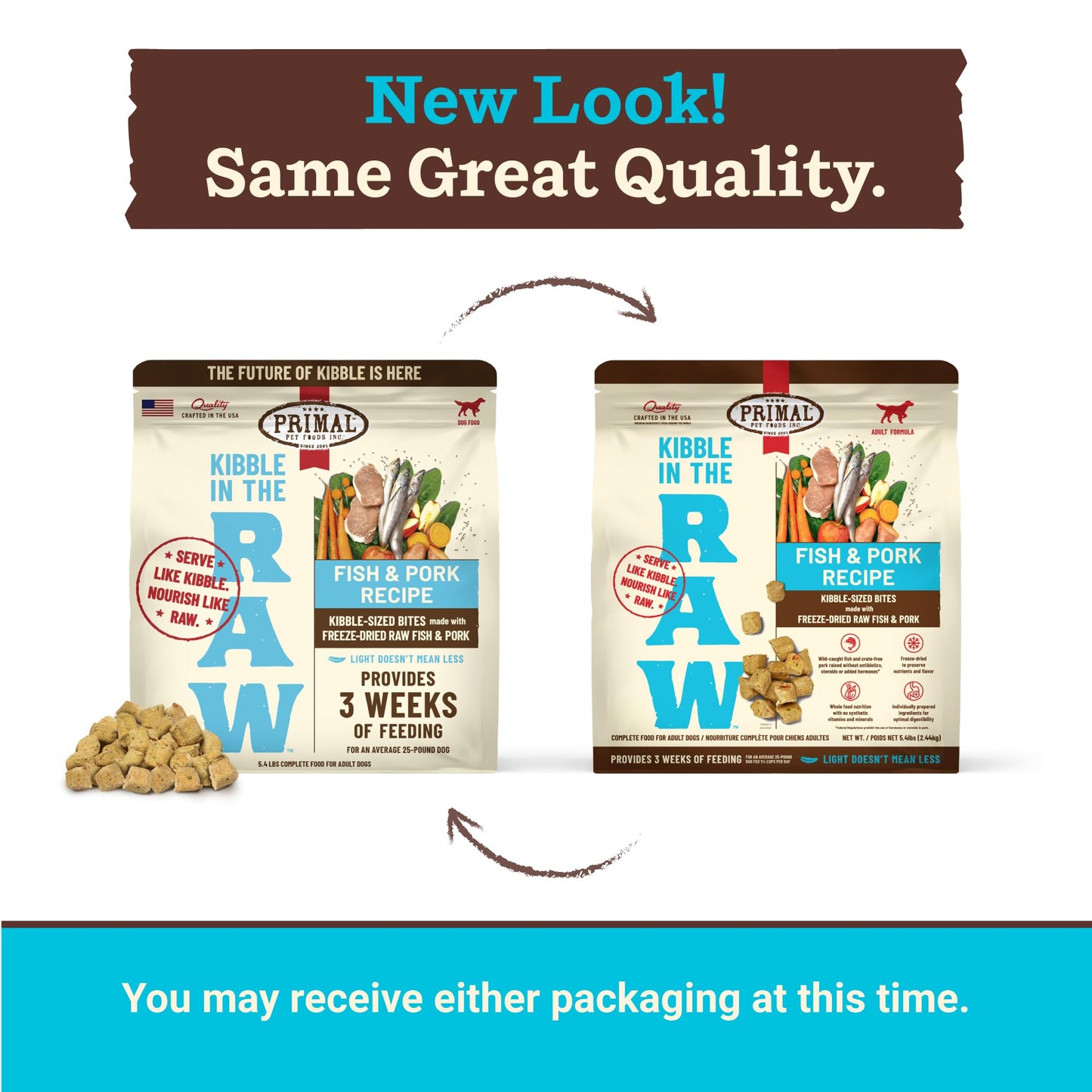 Primal Kibble in The Raw, Freeze Dried Dog Food, Puppy Recipe, Scoop & Serve, Made with Raw Protein, Whole Ingredient Nutrition, Crafted in The USA, Dry Dog Food 5.4 lb Bag