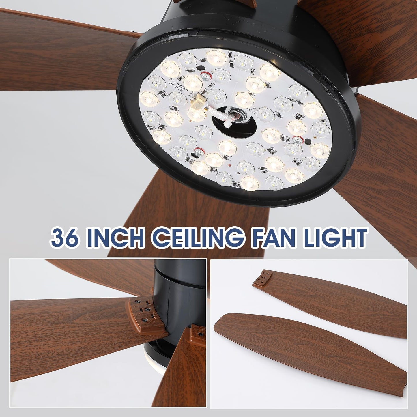 Ceiling Fans with Lights-36 Low Profile Ceiling Fan with Light and Remote/APP Control,Flush Mount,DC Reversible,LED Dimmable Blakc Ceiling Fans for Bedroom,Indoor/Outdoor Patio Use