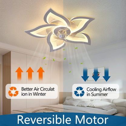 Ceiling Fan with Lights Remote Control, 24" Black, 6 Speeds 3 Light Color Low Profile Flush Mount Ceiling Fan for Kitchen Bedroom