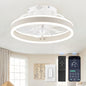 Ceiling Fans with Lights and Remote, 19.7'' Low Profile Ceiling Fan, 3000-6000K Dimmable Modern Flush Mount LED Fan Light, 6 Wind Speeds, Black Fandelier Ceiling Fans for Bedroom