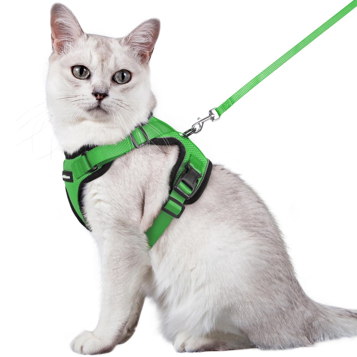 rabbitgoo Cat Harness and Leash for Walking, Escape Proof Soft Adjustable Vest Harnesses for Cats, Easy Control Breathable Reflective Strips Jacket, Black, XS