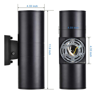 Outdoor Wall Lights Dusk to Dawn Exterior Lighting Fixtures Wall Mount - 2 Light Bulbs Included, Modern Sconces Wall Lighting- Up Down Exterior Outdoor Lights for Porch, Backyard and Patio
