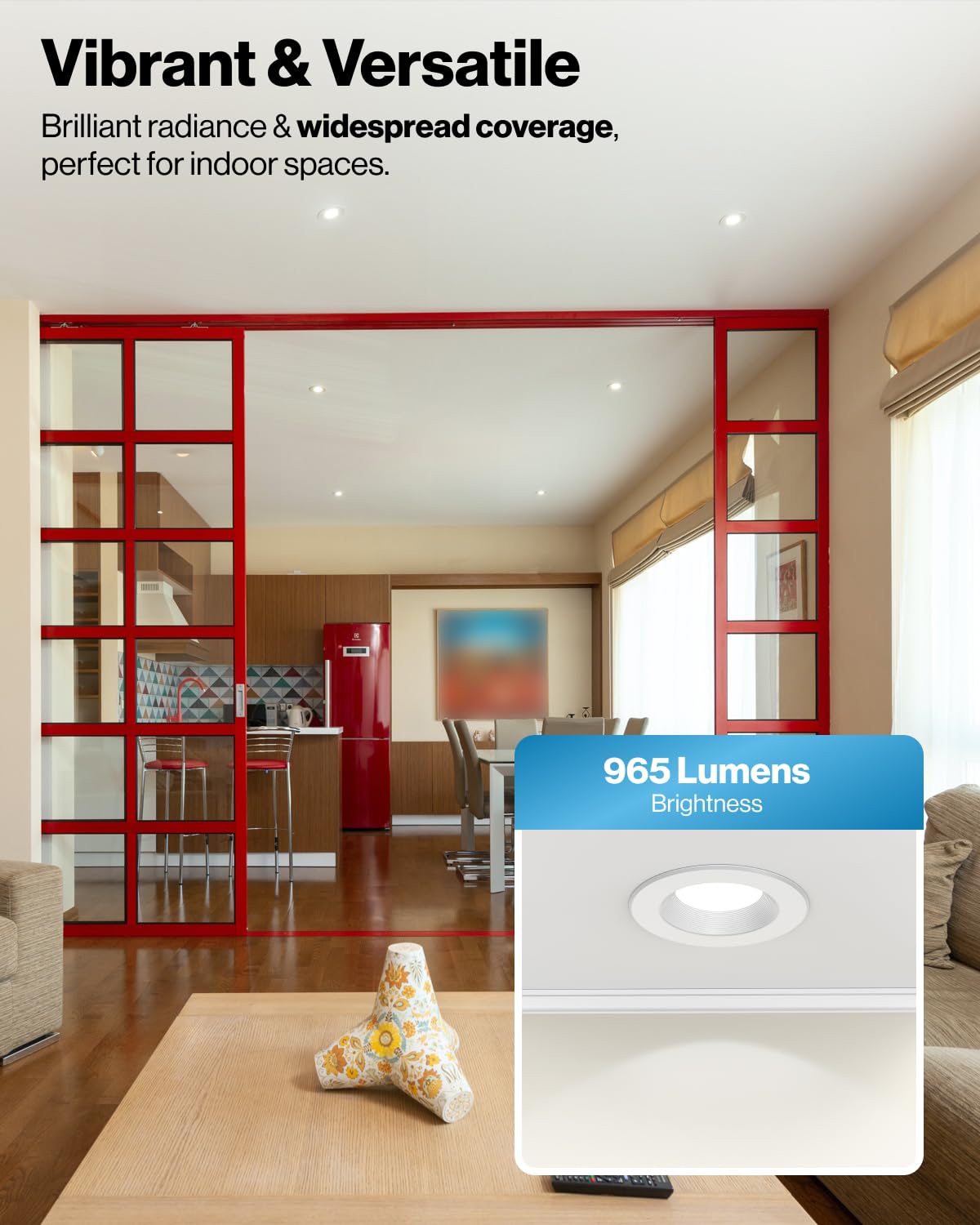 Sunco Recessed Lighting 6 Inch, Retrofit Can Lights, 965LM, 13W (75W Equivalent), Selectable CCT 2700K/3000K/3500K/4000K/5000K, Dimmable, Baffle Trim, Damp Rated UL 4 Pack