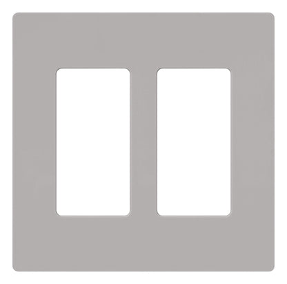 Lutron Claro 2 Gang Decorator/Rocker Wallplate, Gloss, Gray (1-Pack) | CW-2-GR