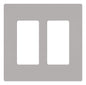 Lutron Claro 2 Gang Decorator/Rocker Wallplate, Gloss, Gray (1-Pack) | CW-2-GR