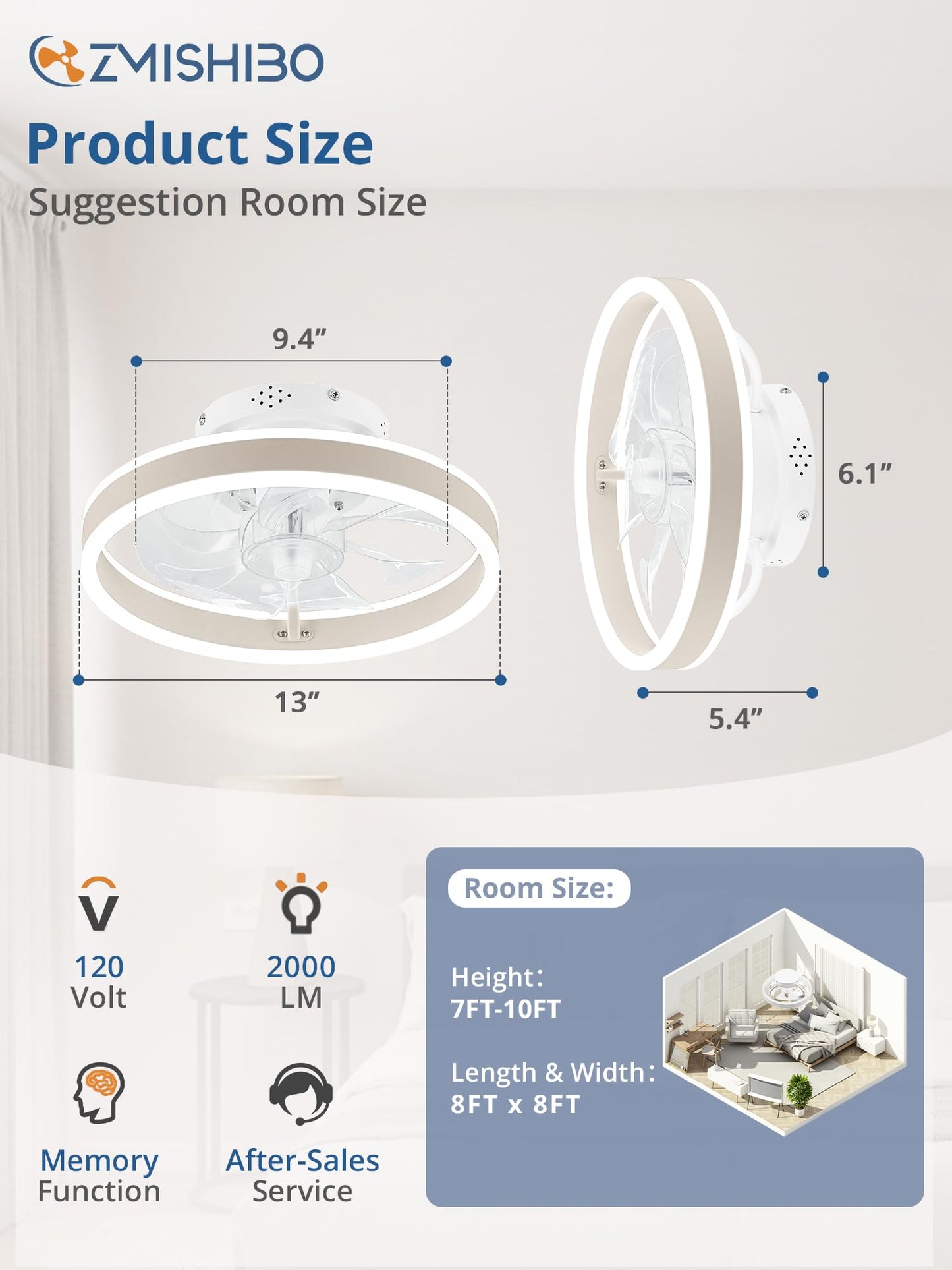 Ceiling Fans with Lights and Remote, 19.7'' Low Profile Ceiling Fan, 3000-6000K Dimmable Modern Flush Mount LED Fan Light, 6 Wind Speeds, Black Fandelier Ceiling Fans for Bedroom
