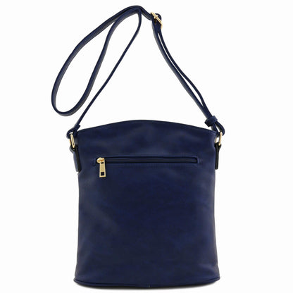 ALYSSA Triple Zip Pocket Large Crossbody Bag