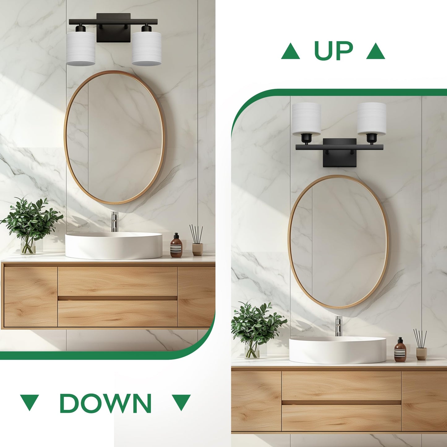 PARTPHONER Bathroom Light Fixtures, Bathroom Lighting Fixtures Over Mirror, Interior Classic Vanity Lights, Modern Bathroom Vanity Light with Textured White Glass Shade, Brushed Nickel, 3-Light
