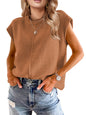 Womens Cap Sleeve Tops 2025 Trendy Tank Top Loose Knit Sweater Vests Cute Shirts Outfits Spring Fall Summer Tops