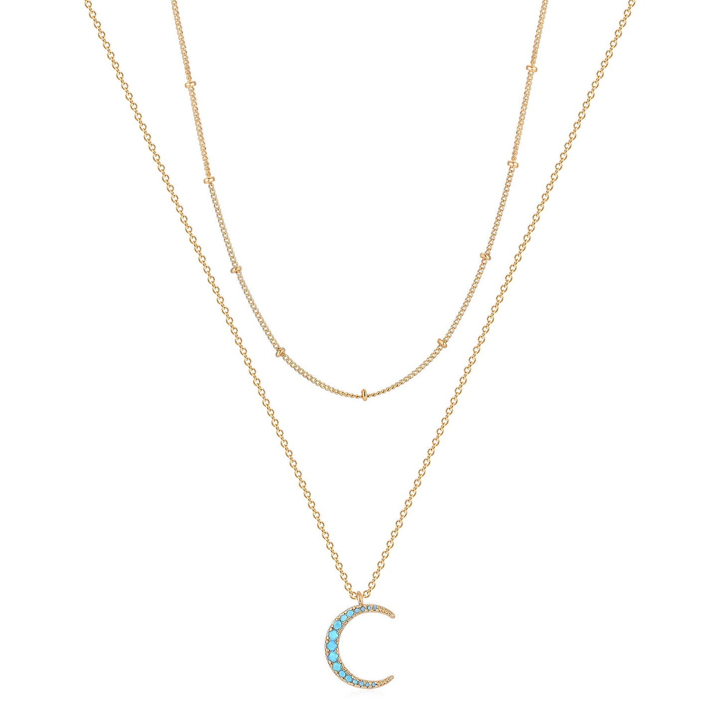 MEVECCO Layered Heart Necklace Pendant Handmade 18k Gold Plated Dainty Gold Choker Arrow Bar Layering Long Necklace for Women