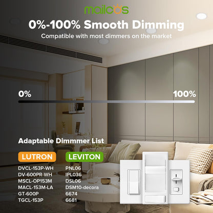 12 Pack 6 Inch 5CCT Ultra-Thin LED Recessed Ceiling Light with Junction Box, 2700K-5000K Selectable, 1050LM High Brightness, Dimmable Canless Wafer Downlight, 12W 120V, ETL
