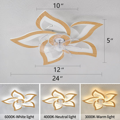 Ceiling Fan with Lights Remote Control, 24" Black, 6 Speeds 3 Light Color Low Profile Flush Mount Ceiling Fan for Kitchen Bedroom