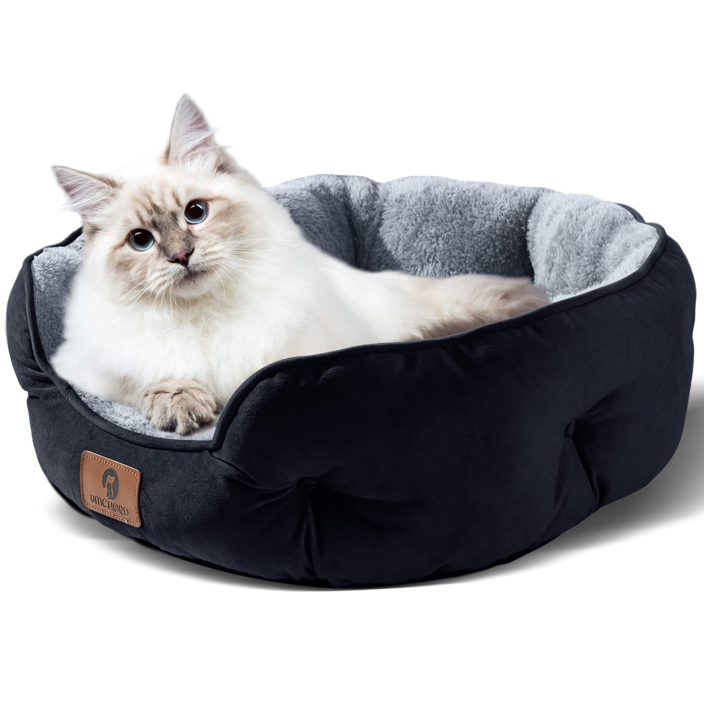 Asvin Small Dog Bed for Small Dogs, Cat Beds for Indoor Cats, Pet Bed for Puppy and Kitty, Extra Soft & Machine Washable with Anti-Slip & Water-Resistant Oxford Bottom, Grey, 20 inches