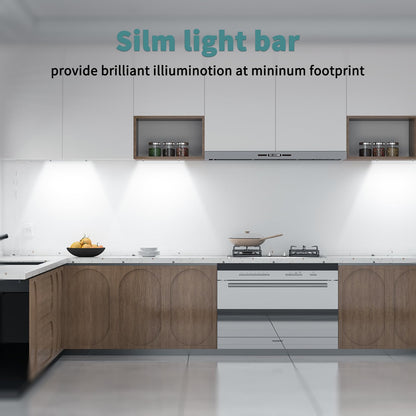 ASOKO Under Cabinet Led Light Plug in, Dimmable Daylight White 4500K, 3 Pack 12 inch Linkable Led Under Counter Lights for Kitchen, Shelf, Workbench, Cupboard, ETL Listed Plug 24V, UNO-LK 4500K