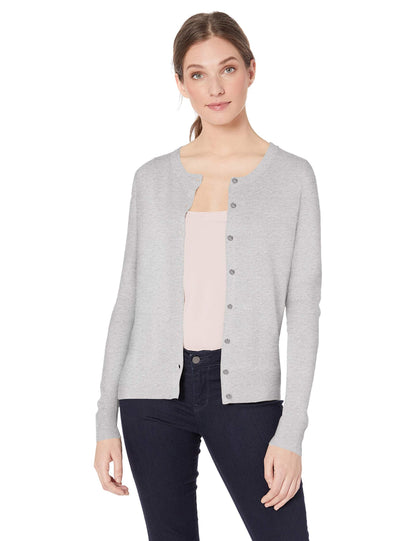 Women's Lightweight Crewneck Cardigan Sweater (Available in Plus Size)