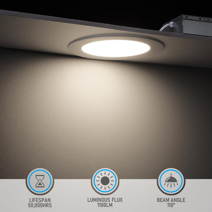 TORCHSTAR Basic Series 12-Pack 6 Inch Ultra-Thin LED Recessed Lighting with Junction Box, CRI90, Aluminum, 5000K Daylight, 5%-100% Dimmable Slim Recessed Downlight, 12W 1100LM, ETL and Energy Star