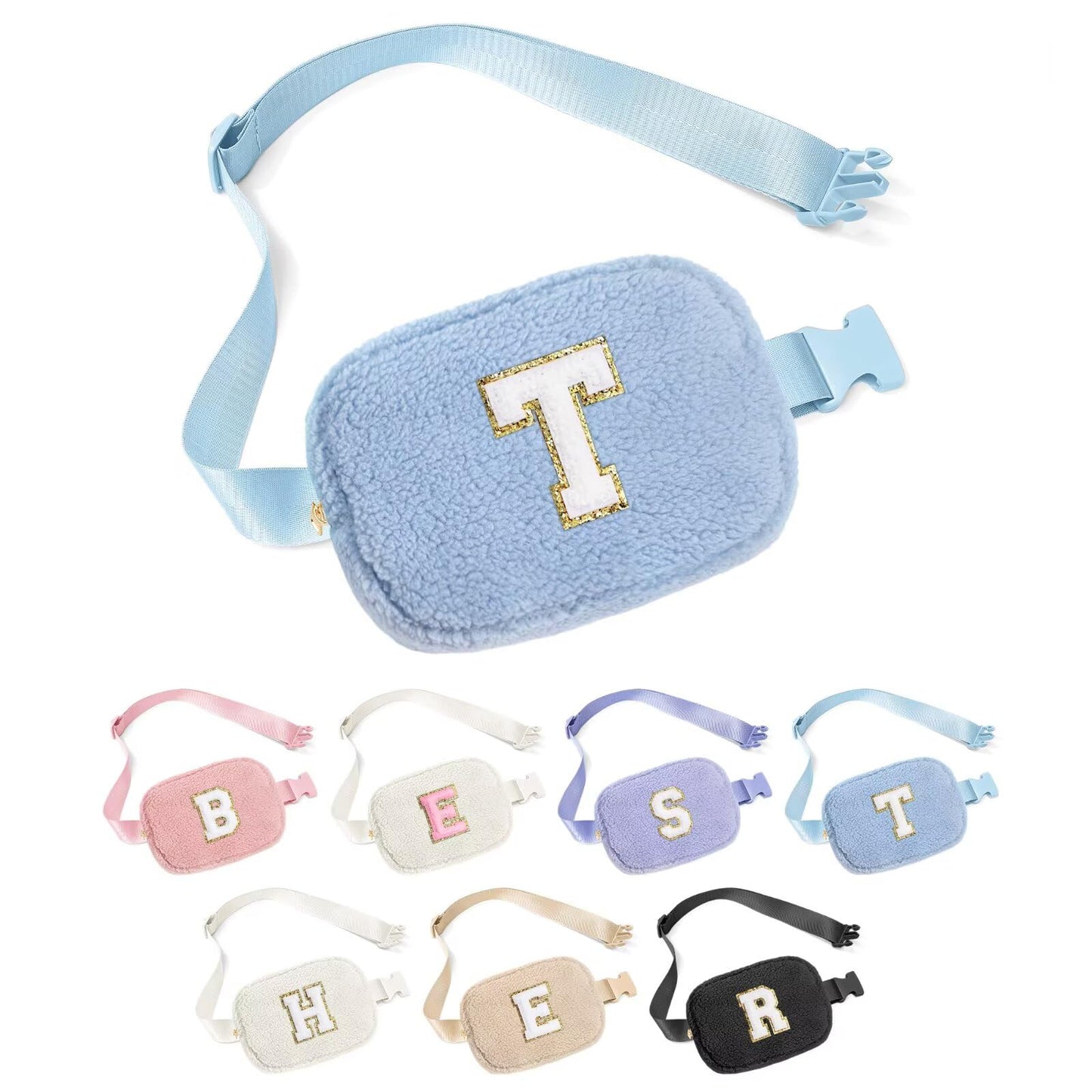 YOOLIFE Easter Gifts for Girls Kids Basket Stuffers - Birthday Gifts for Girls Daughter Sister Friends, Initial Crossbody Bag Belt Bag Fanny Pack for Women, Pink A