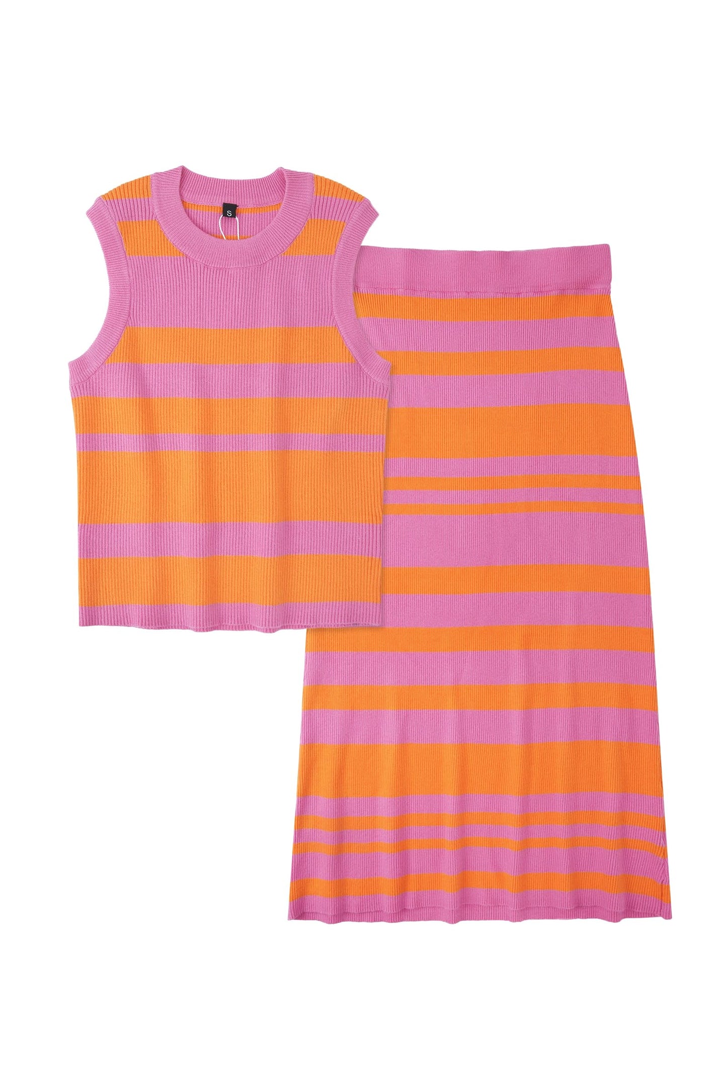 Arach&Cloz Women's Two Piece Sets 2025 Bodycon Dresses Summer Outfits Tank Top and Midi Skirt Suits Sweater
