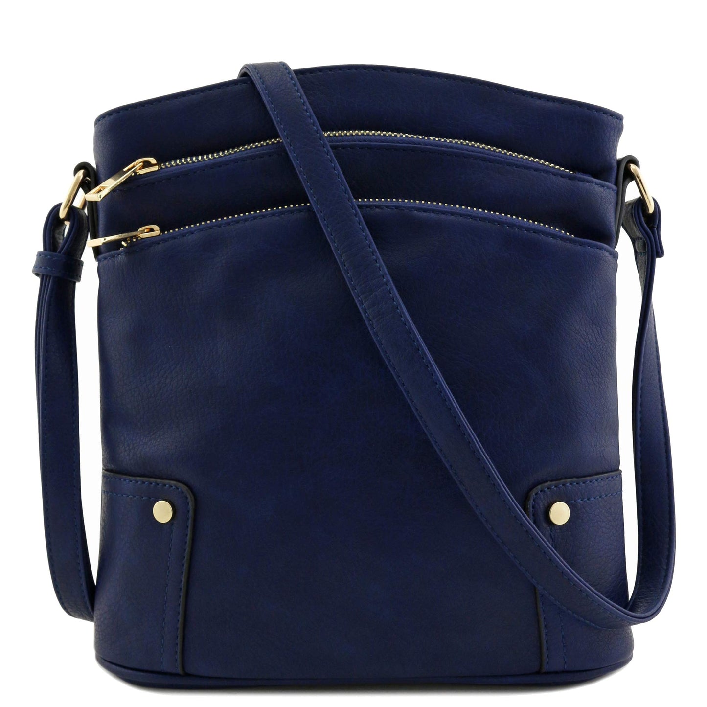 ALYSSA Triple Zip Pocket Large Crossbody Bag