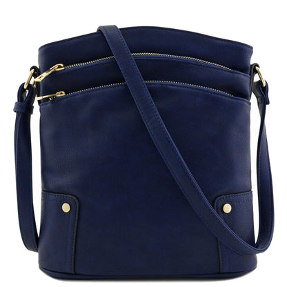 ALYSSA Triple Zip Pocket Large Crossbody Bag