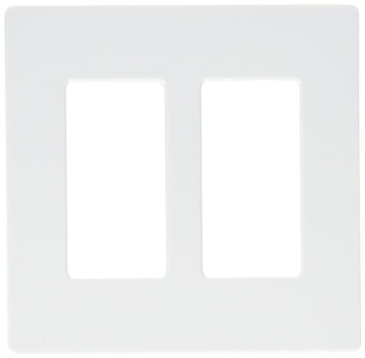 Lutron Claro 2 Gang Decorator/Rocker Wallplate, Gloss, Gray (1-Pack) | CW-2-GR