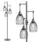 Dimmable Industrial Floor Lamps for Living Room, Gold Tree Standing Tall Lamps with 3 Elegant Teardrop Cage Head & 800 Lumens LED Bulbs for Bedroom Office