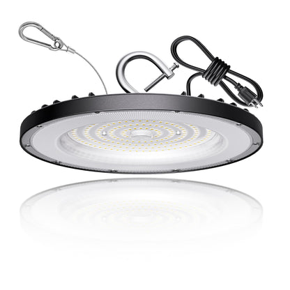 10 Pack UFO LED High Bay Light 200W, 30000 LM, 5000K Daylight, Commercial High Bay LED Shop Lights Fixture with 5' Cable US Hook for Warehouse Workshop Factory Barn Lighting