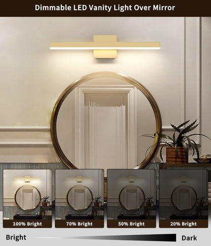 Joossnwell Black Bathroom Vanity Light Fixtures Dimmable 5CCT LED Bathroom Lighting Bar 15.75 Inch Modern Bath Lights Fixture Over Mirror 12W