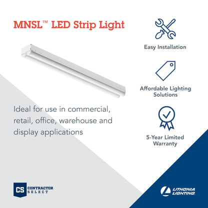Lithonia Lighting MNSL L46 1LL MVOLT 40K 80CRI M6 White LED Strip Light, MVOLT, 4-Foot, 1-Light