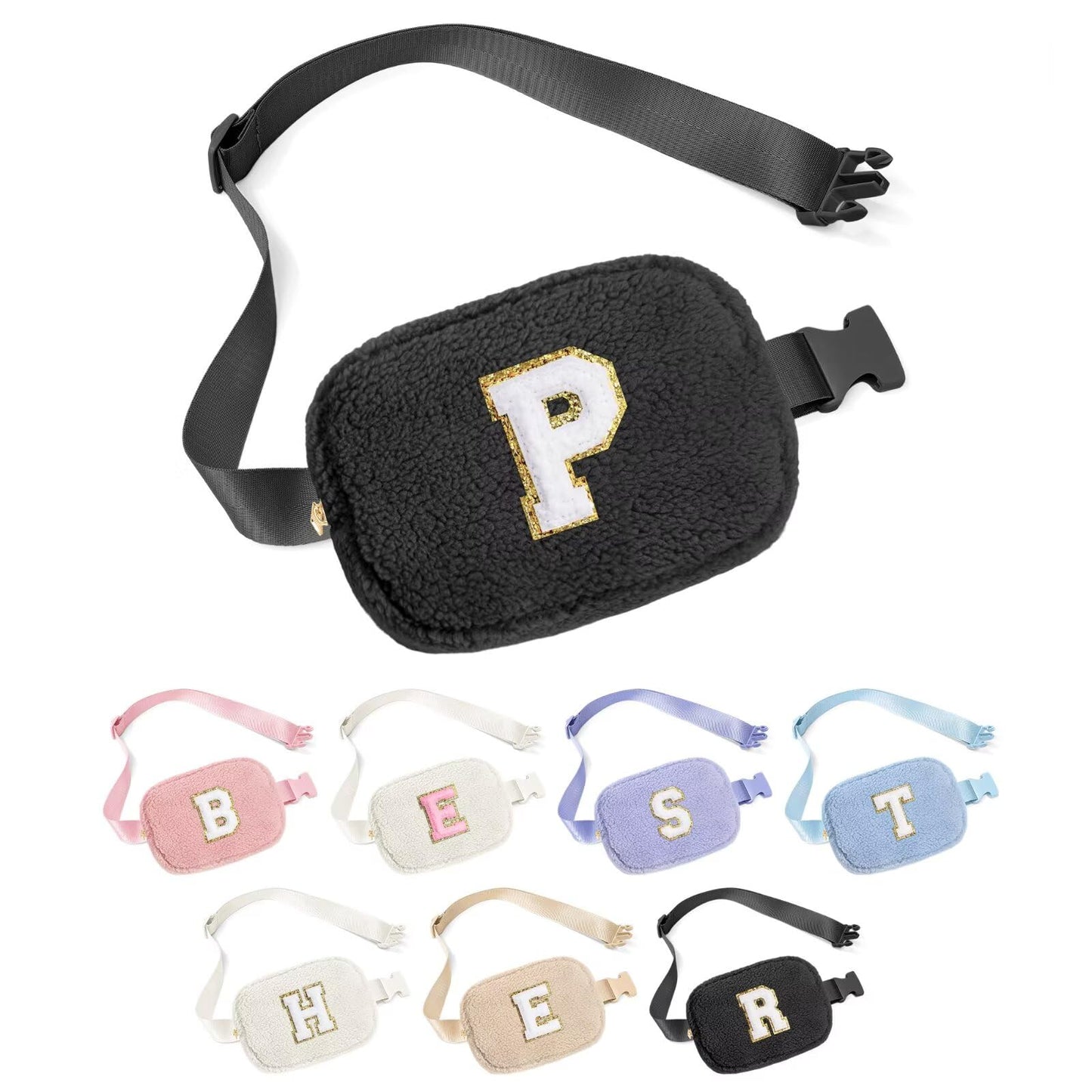 YOOLIFE Easter Gifts for Girls Kids Basket Stuffers - Birthday Gifts for Girls Daughter Sister Friends, Initial Crossbody Bag Belt Bag Fanny Pack for Women, Pink A