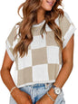 Womens Spring Crop Tops 2025 Cap Short Sleeve Sweater Vest Tank Loose Shirts Business Vacation Outfits Trendy Fall Summer Top