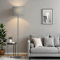 Modern Floor Lamp Simple Design with White Shade, Foot Pedal Switch, 60" Small Tall Lamps for Living Room Bedroom Office Dining Room Kitchen, Black Pole Lamp(Without Bulb)