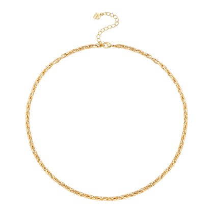 Aobei Pearl 18K Gold Paperclip Chain Choker Satellite Chain Biwa Pearl Pendant Necklace Dainty Jewelry for Women