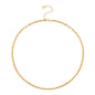 Aobei Pearl 18K Gold Paperclip Chain Choker Satellite Chain Biwa Pearl Pendant Necklace Dainty Jewelry for Women