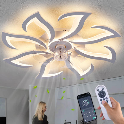 Ceiling Fan with Lights Remote Control, 24" Black, 6 Speeds 3 Light Color Low Profile Flush Mount Ceiling Fan for Kitchen Bedroom