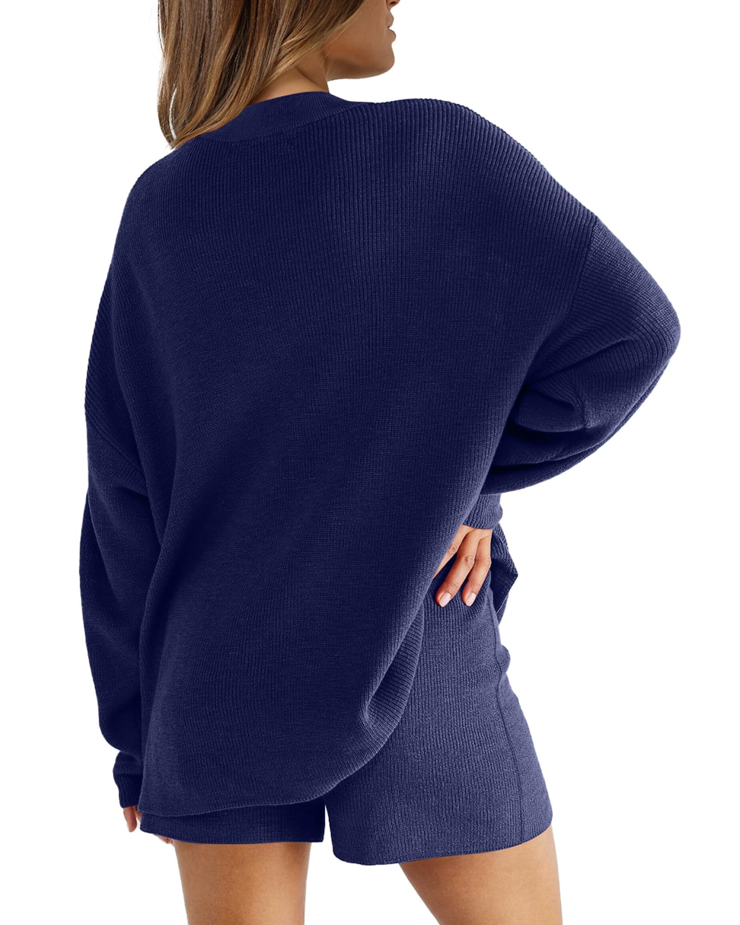 XIEERDUO Womens Sweater Sets 2 Piece Outfits Shorts Athleisure Lounge Wear Fall Fashion 2024