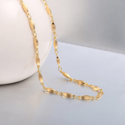 Aobei Pearl 18K Gold Paperclip Chain Choker Satellite Chain Biwa Pearl Pendant Necklace Dainty Jewelry for Women