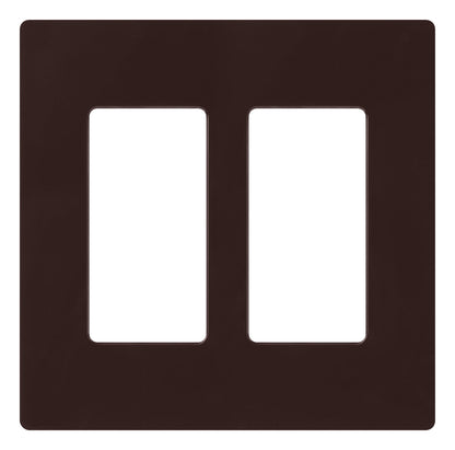 Lutron Claro 2 Gang Decorator/Rocker Wallplate, Gloss, Gray (1-Pack) | CW-2-GR